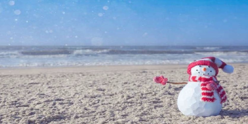 snowman on beach